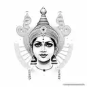 maa vaishno devi bhawan and Mata Rani  tattoo design idea