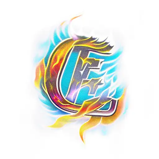 Flames with text lover loser tattoo design idea