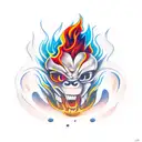 Flames lover loser tattoo design idea