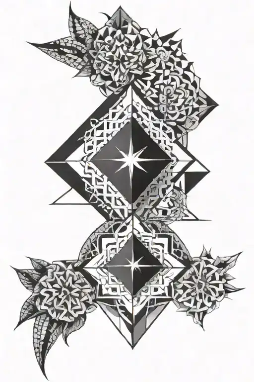 Geometric Mandala symetrical tattoo design idea