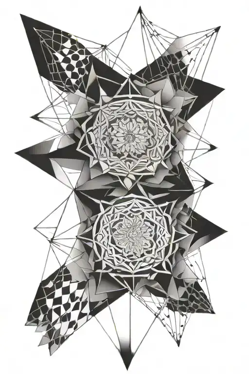 Geometric Mandala symetrical tattoo design idea
