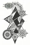 Geometric Mandala symetrical tattoo design idea