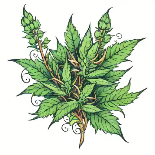 weed plant tattoo design idea