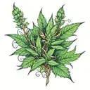 weed plant tattoo design idea