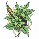 weed plant tattoo design idea