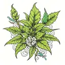 weed plant tattoo design idea