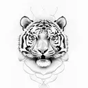 tiger rose tattoo design idea
