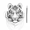 tiger rose tattoo design idea