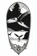 Osprey Hunting Frame showing the view tattoo design idea