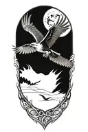 Osprey Hunting Frame showing the view tattoo design idea