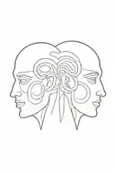 janus two heads tattoo design idea