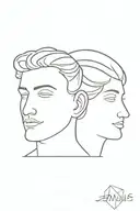 janus two heads tattoo design idea
