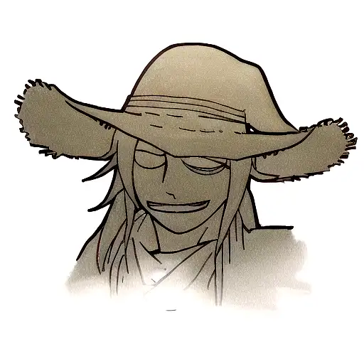 One Piece:  A silhouette of the Straw Hat Pirate's Jolly Roger with the iconic straw hat. A portrait of your favorite On tattoo design idea