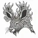 Jackalope head  tattoo design idea