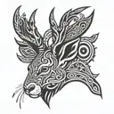Jackalope head  tattoo design idea