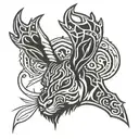 Jackalope head  tattoo design idea