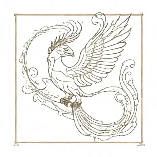 kintsugi phoenix rising from the ashes tattoo design idea