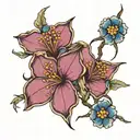 kintsugi forget me nots tattoo design idea