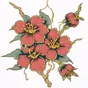 kintsugi forget me nots tattoo design idea