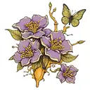 kintsugi forget me nots tattoo design idea