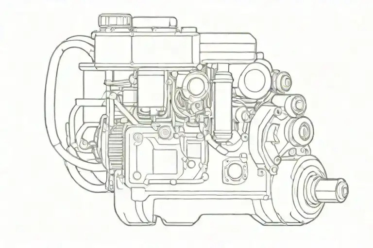 v8 engine transformed tattoo design idea