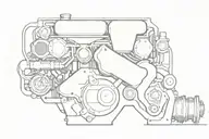 v8 engine transformed tattoo design idea