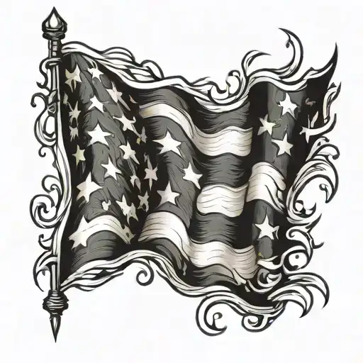 american flag skin rip tattoo design idea