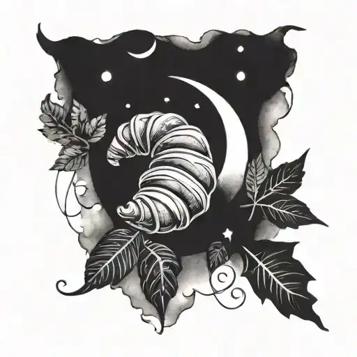 first croissant moon phases tattoo design idea