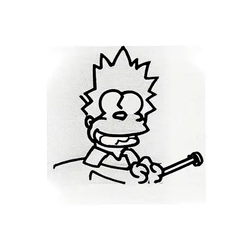 Draw me a picture of Bart Simpson smoking 
 tattoo design idea