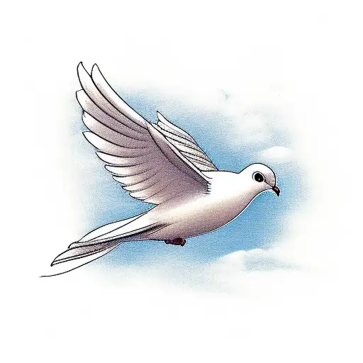 Dove with clouds  tattoo design idea