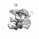 Band with cartoon characters:super Mario,Dangerous dave,gta San Andreas
 tattoo design idea