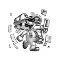 Band with cartoon characters:super Mario,Dangerous dave,gta San Andreas
 tattoo design idea