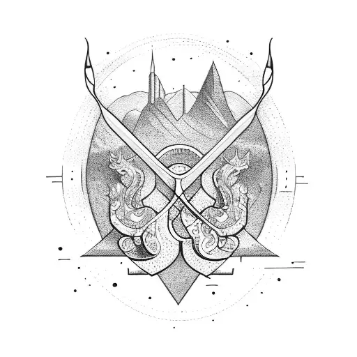 bow and arrow tattoo design idea