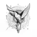 Hummingbird with mandala tattoo design idea