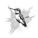 Hummingbird with mandala tattoo design idea