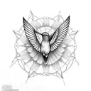 Hummingbird with mandala tattoo design idea