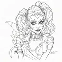 Harley quin Hannah Michelle tattoo design idea