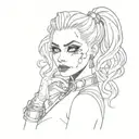 Harley quin Hannah Michelle tattoo design idea