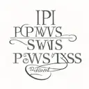 vertical inscription "P.S.W.I.S" tattoo design idea