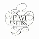 vertical inscription "P.S.W.I.S" tattoo design idea