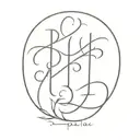 vertical inscription "P.S.W.I.S" tattoo design idea