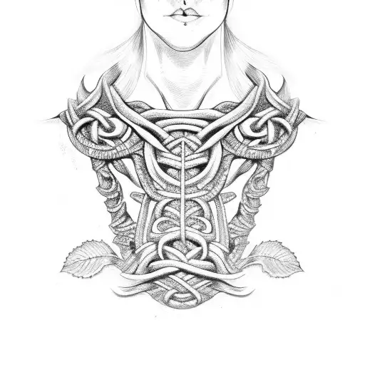 pauldron with vines tattoo design idea