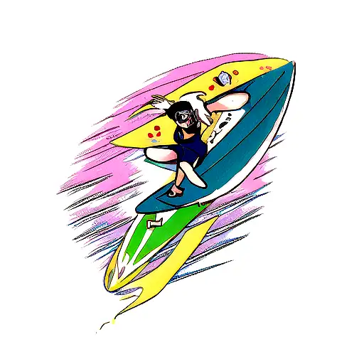 learn to surf the mind tattoo design idea