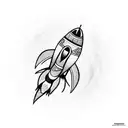 rocket tattoo design idea