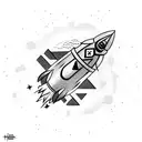 rocket tattoo design idea