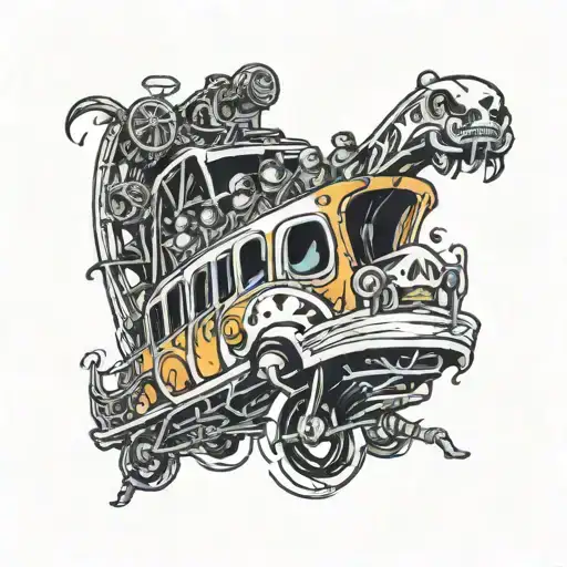 ghost roller coaster tattoo design idea