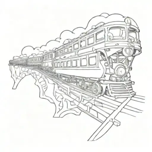 ghost train roller coaster tattoo design idea