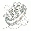 cartoon ghosts on a roller coaster ride tattoo design idea