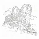 ghost roller coaster tattoo design idea