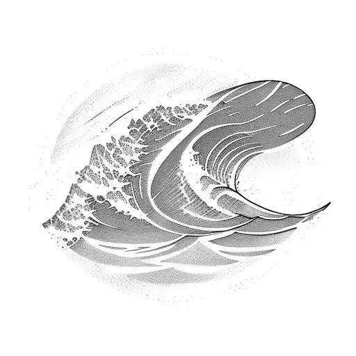 surfboard wave bike run tattoo design idea
